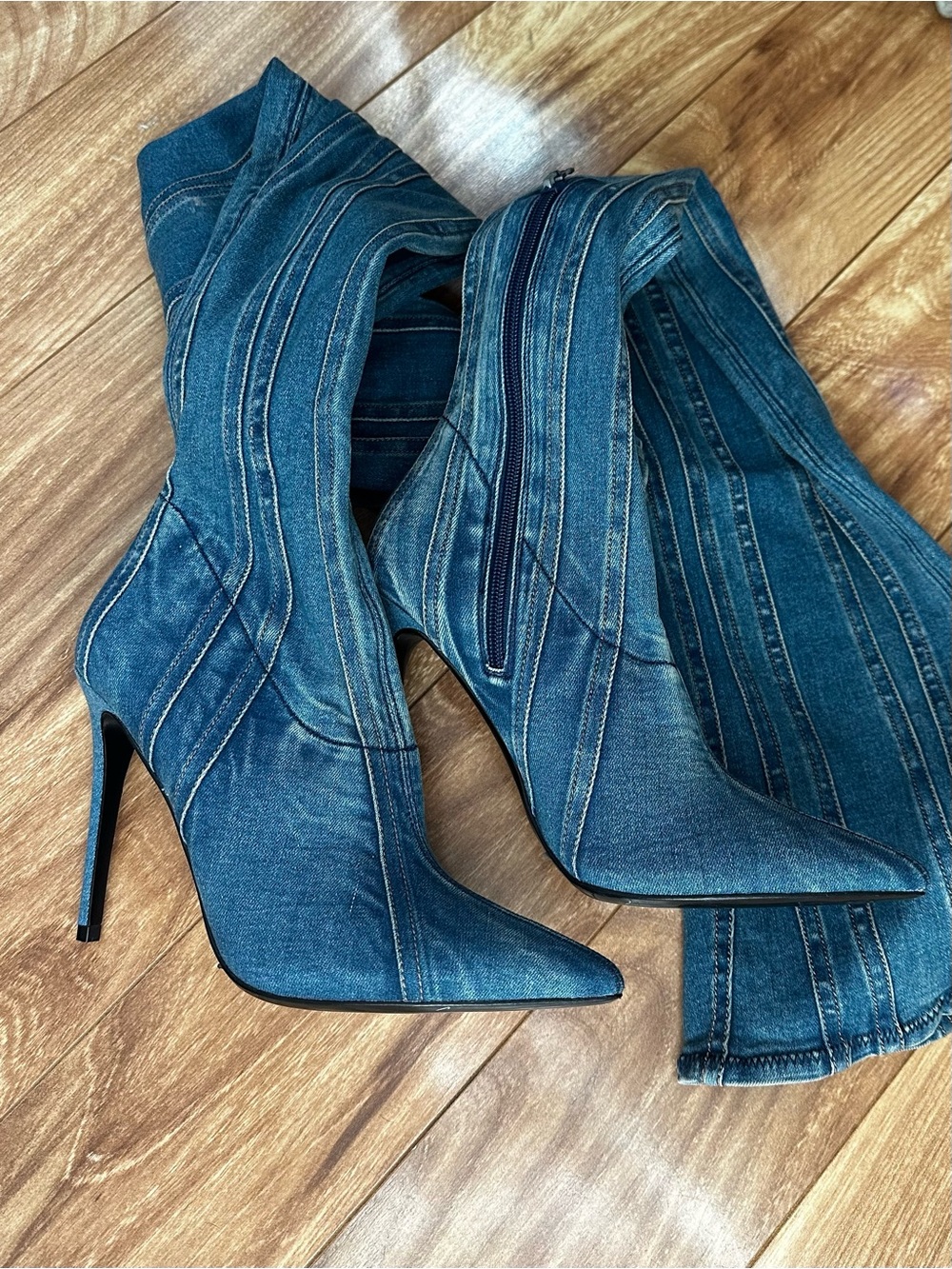 DIESEL D-Yucca Denim Over-the-Knee boots - Picture 4 of 7